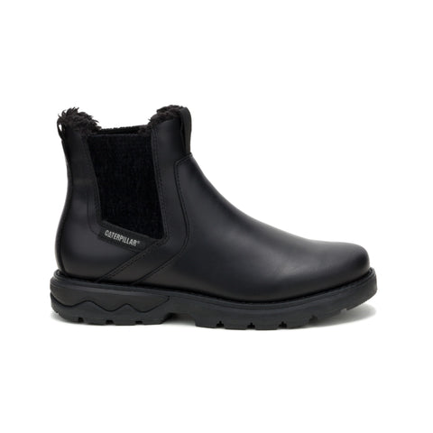 Fandom Chelsea Fur Waterproof P312607 Womens Black Leather Boots