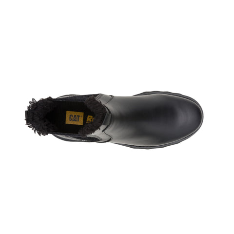 Fandom Chelsea Fur Waterproof P312607 Womens Black Leather Boots