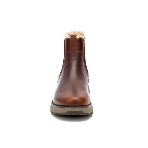 Fandom Chelsea Fur Waterproof P312608 Womens Cashew Leather Boots