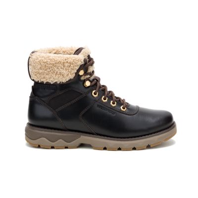 Fandom Roll Down Fur Waterproof P312605 Womens Dark Brown Boots