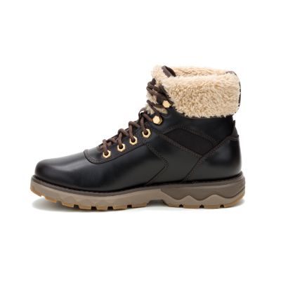 Fandom Roll Down Fur Waterproof P312605 Womens Dark Brown Boots