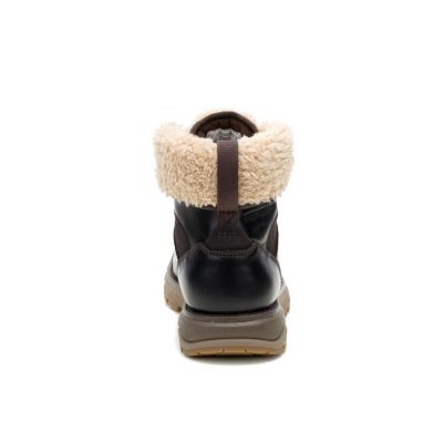 Fandom Roll Down Fur Waterproof P312605 Womens Dark Brown Boots