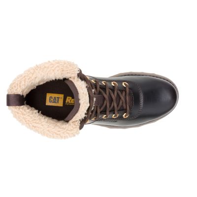 Fandom Roll Down Fur Waterproof P312605 Womens Dark Brown Boots