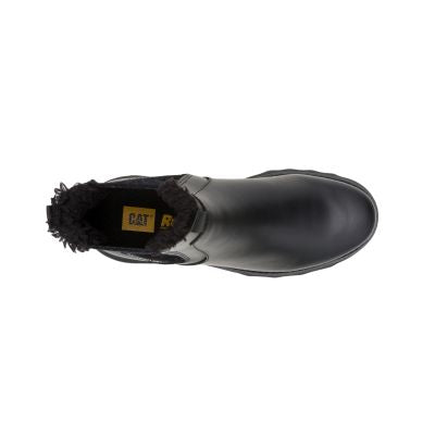 Fandom Chelsea Fur Waterproof P312607 Womens Black Leather Boots